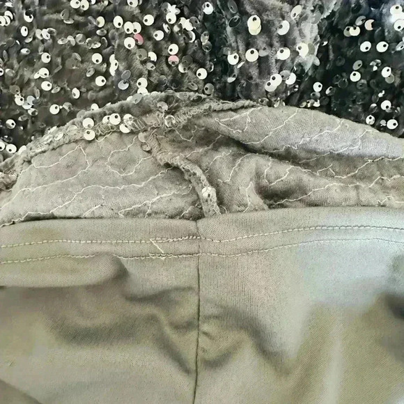 Saints and Secrets Silver Sequin Mini Dress Strappy Back Size Small - Picture 5 of 7